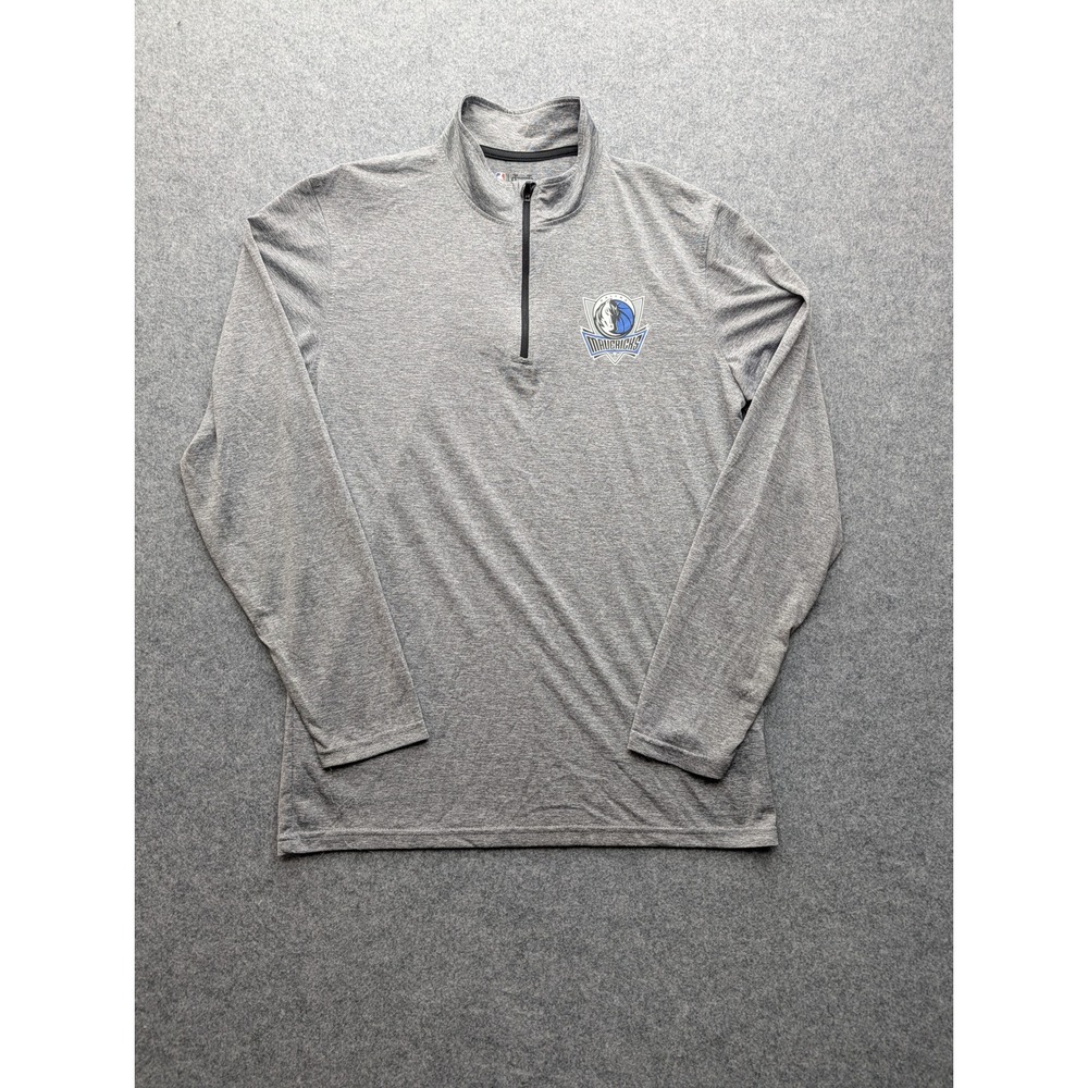 NBA Ultra Game Dallas Mavericks Quarter Zip Pullover Men Medium Gray Basketball